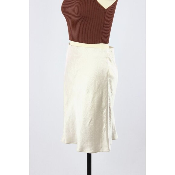 Aritzia BABATON Denude Ivory Satin Mini Slip Skirt, Size 8 - Picture 5 of 15